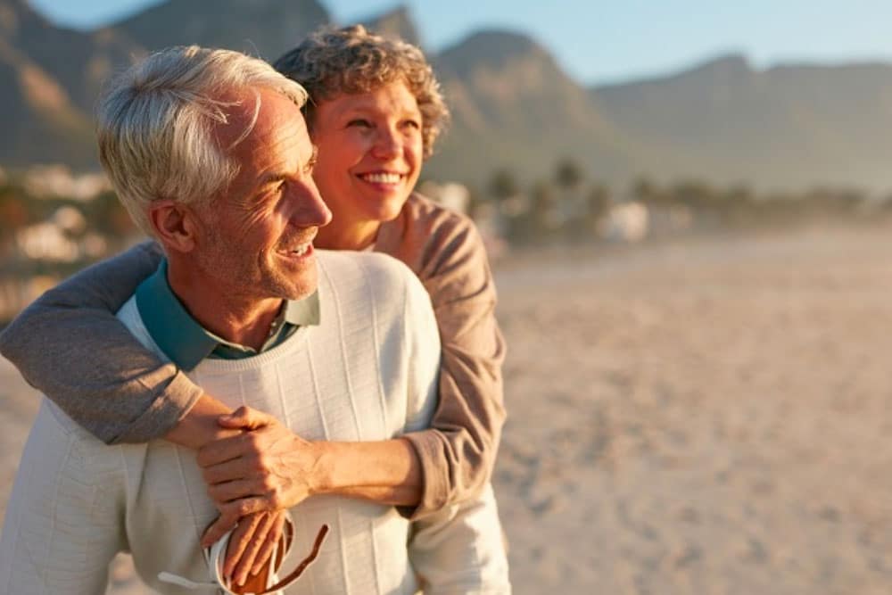 Older couple on a beach